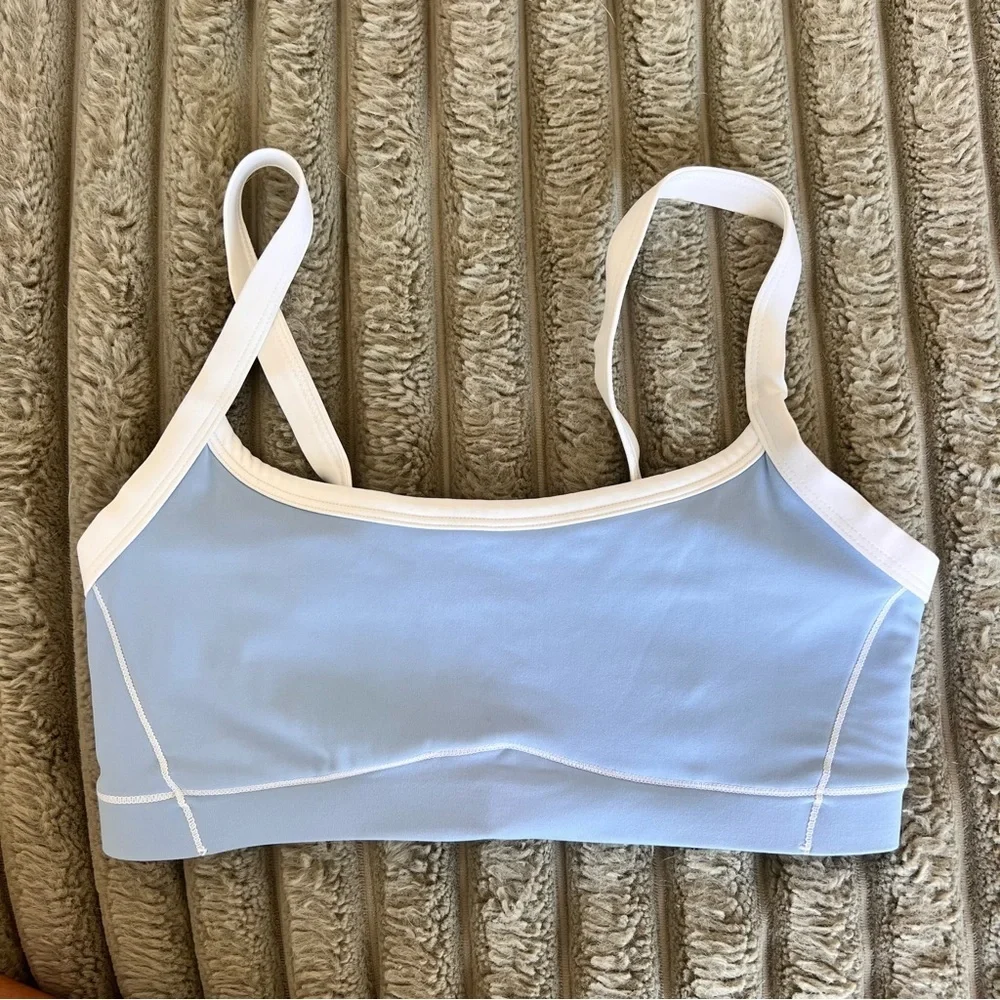 Fern Fitness Blue & White Women's Sports Bra- S